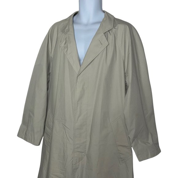 Vintage London Fog Towne Khaki Tan Single Layer Trench Coat Men's 38 Reg - Picture 5 of 9